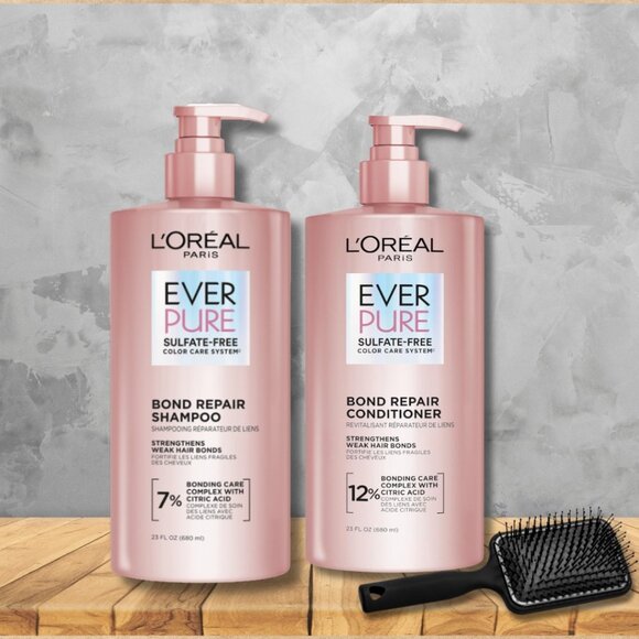 L'oreal EverPure SULFATE FREE BOND REPAIR SHAMPOO & CONDITIONER 23oz - Picture 1 of 7